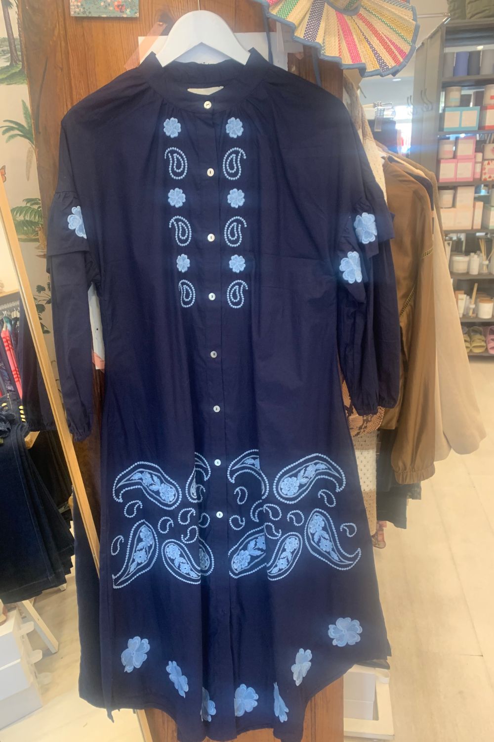 Mon Milou | Embroidered Dress | Navy