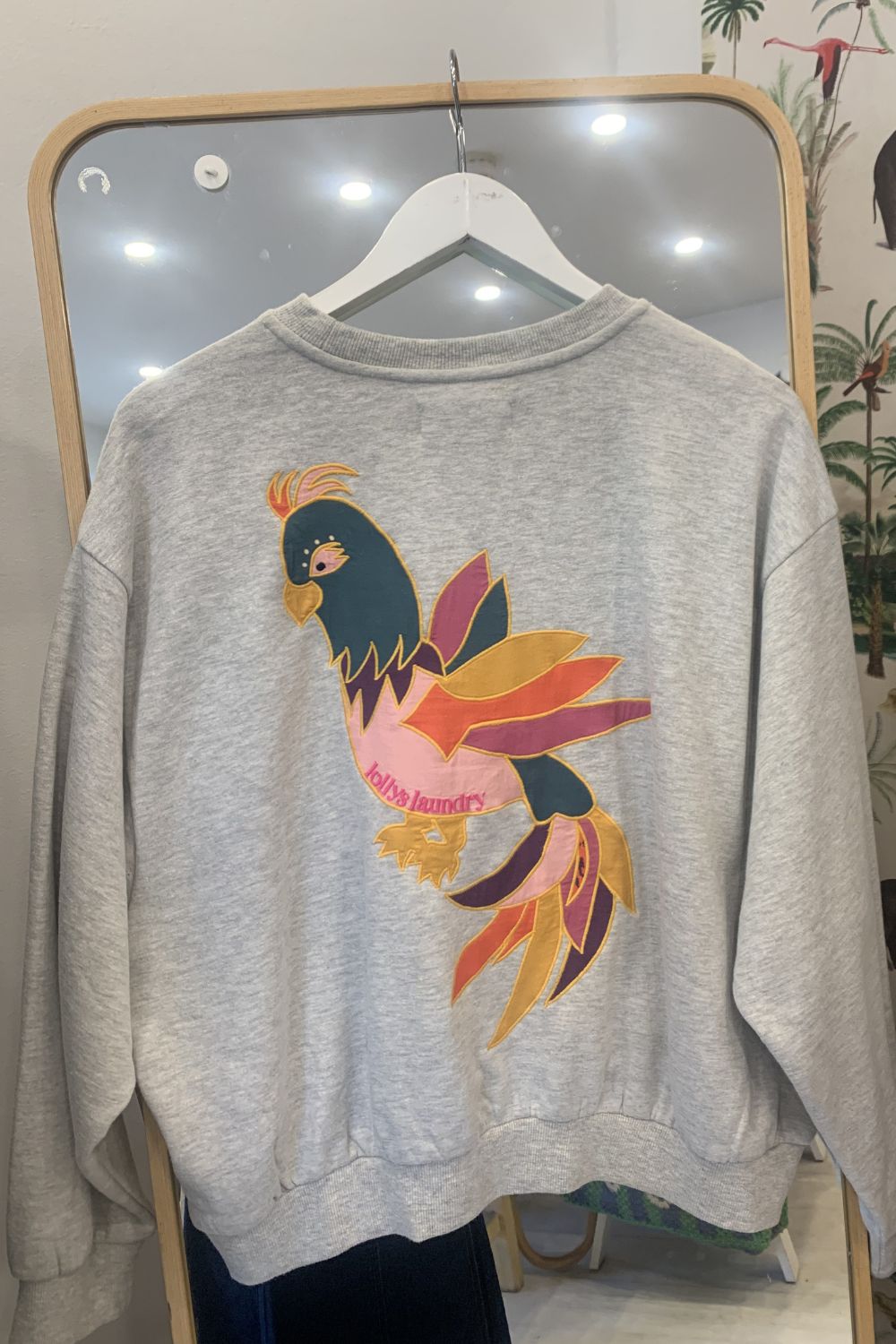Lollys Laundry | SydneyLL Cockatoo Sweatshirt LS | Light Grey Melange - Dutch Hideout