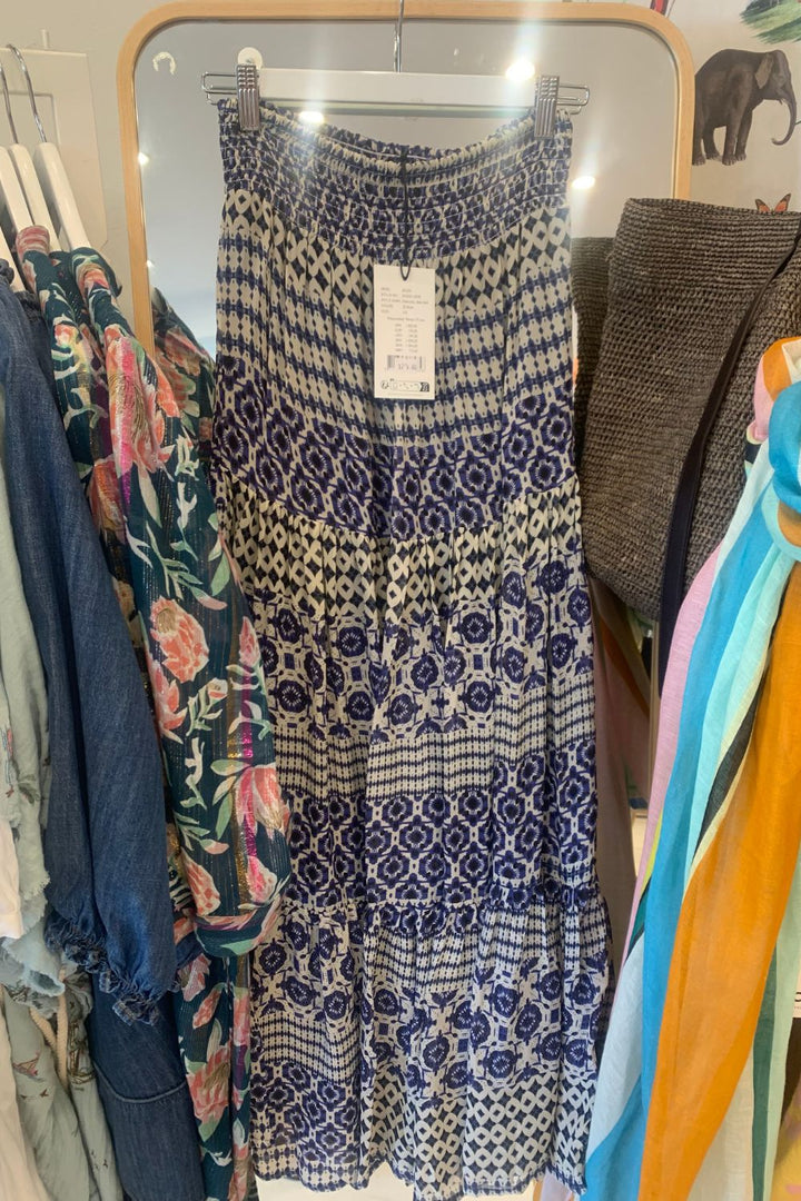 Lollys Laundry | Diamond Maxi Skirt | Blue