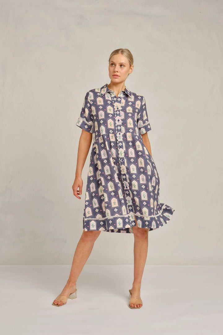 Alessandra | Maxine Luxe Dress | Navy Eden Print