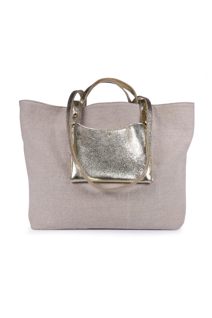 Craie Studio | Cube Linen & Leather Bag | Lin