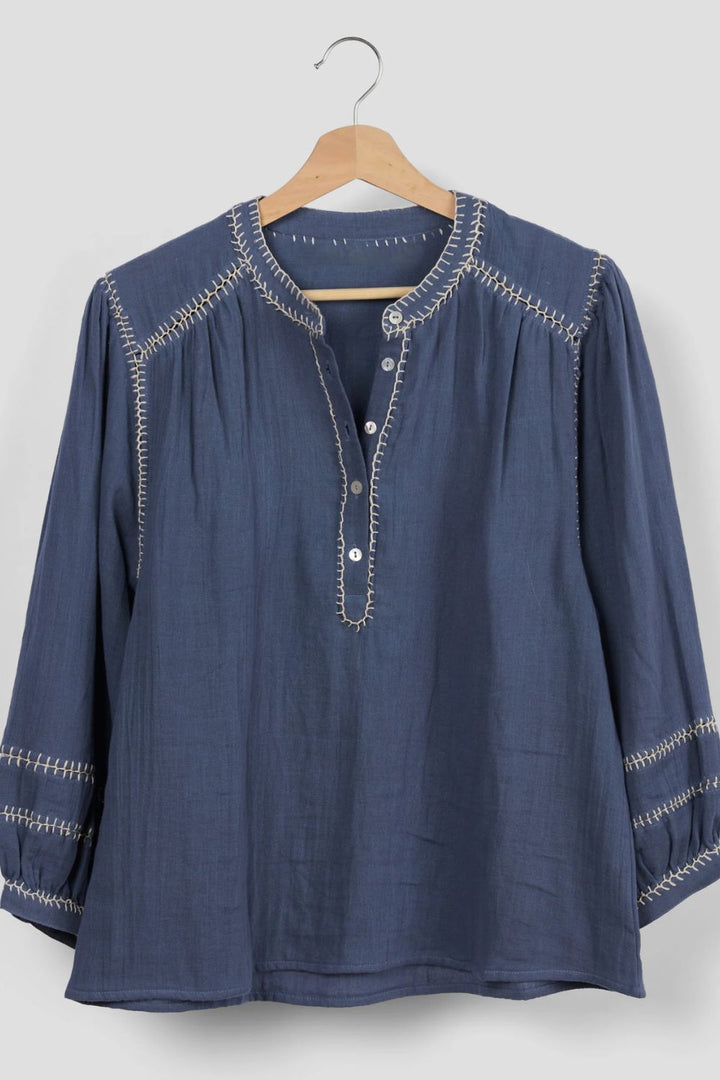 Marie Louise de Monterey I Amelie stitch blouse I Blue