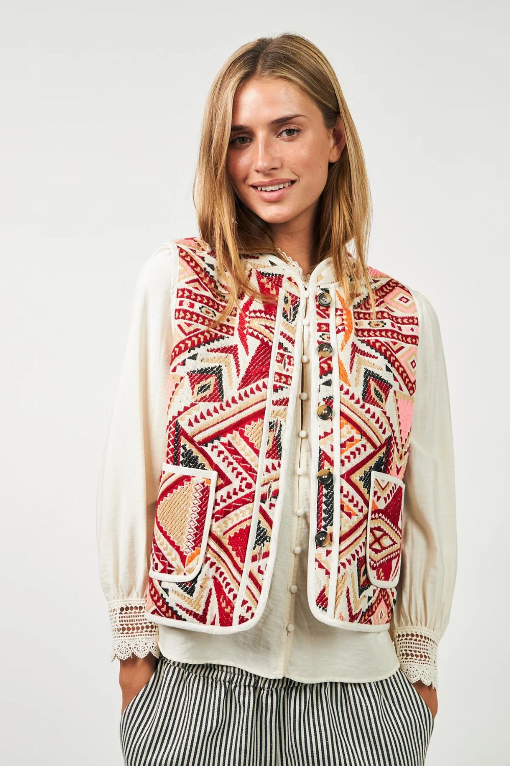 Lollys Laundry | CairoLL Vest SL | Red - Dutch Hideout