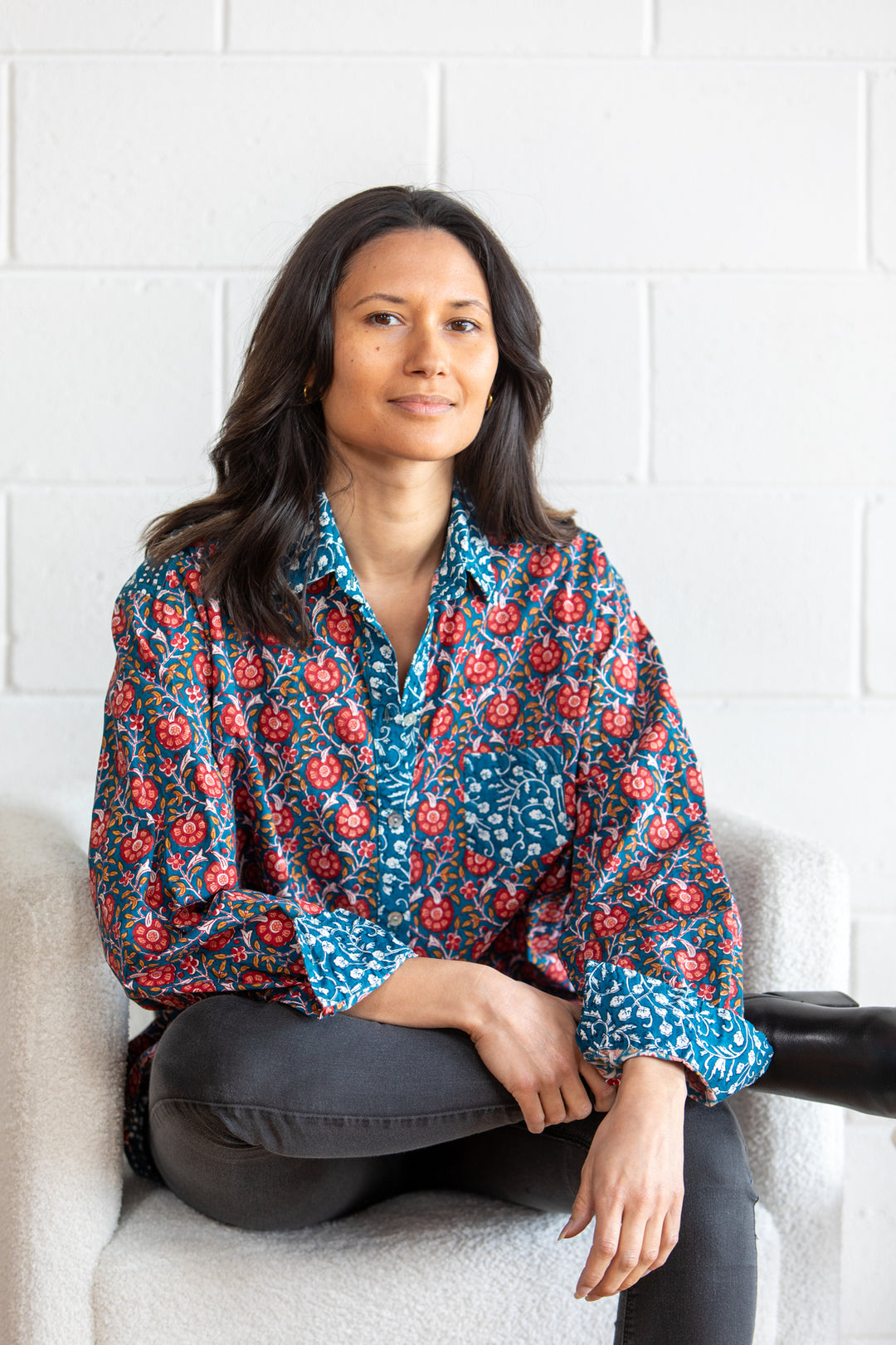 Mandalay Designs | Patched Floral Shirt