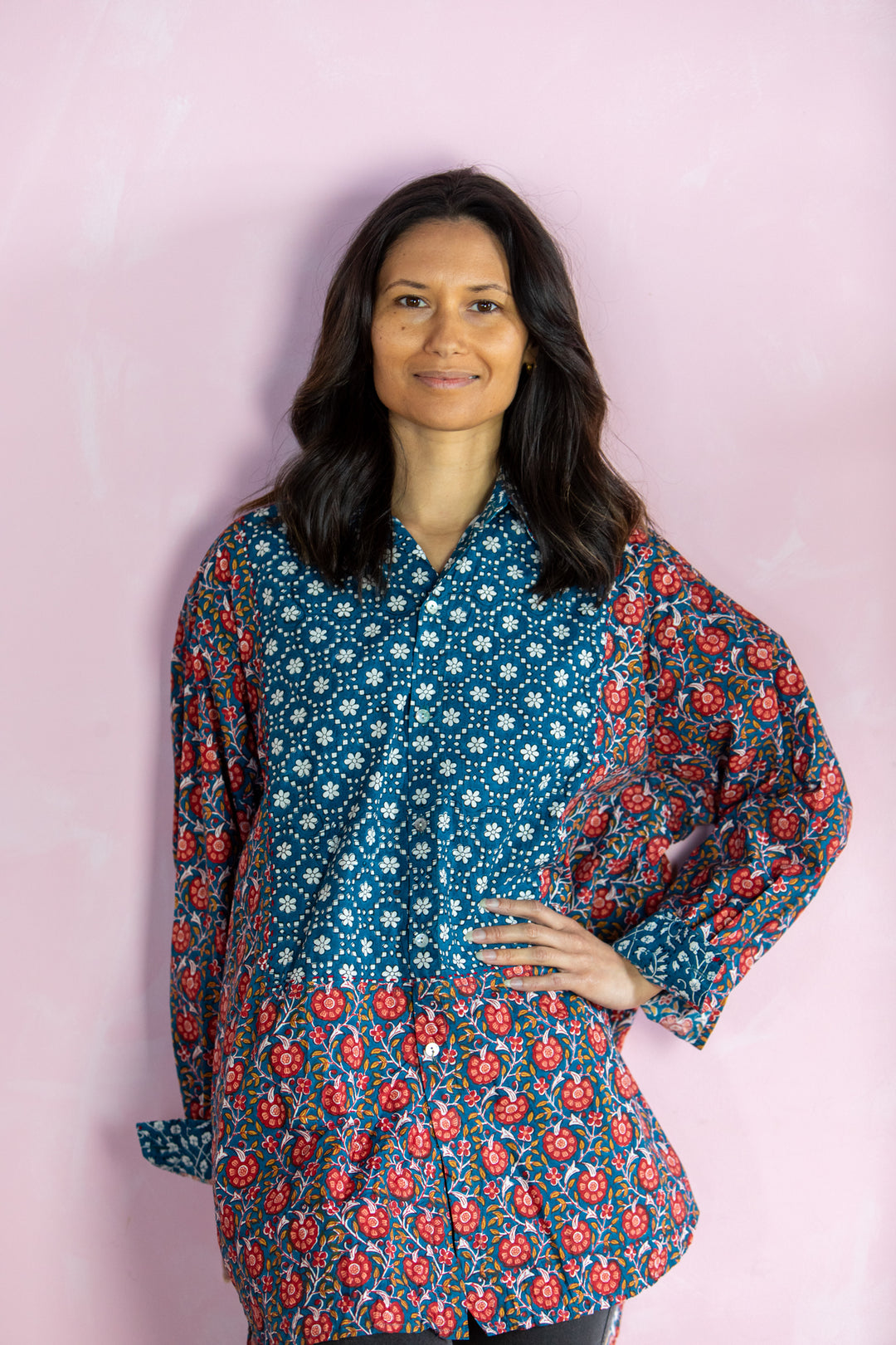 Mandalay Designs | Patched Floral Shirt