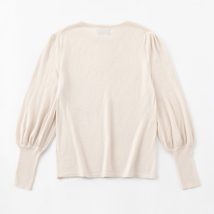 Aleger | Cashmere Blend Bell Sleeve Sweater | Light Shell