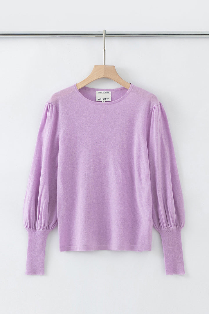 Aleger | Cashmere Blend Bell Sleeve Sweater | Orchid