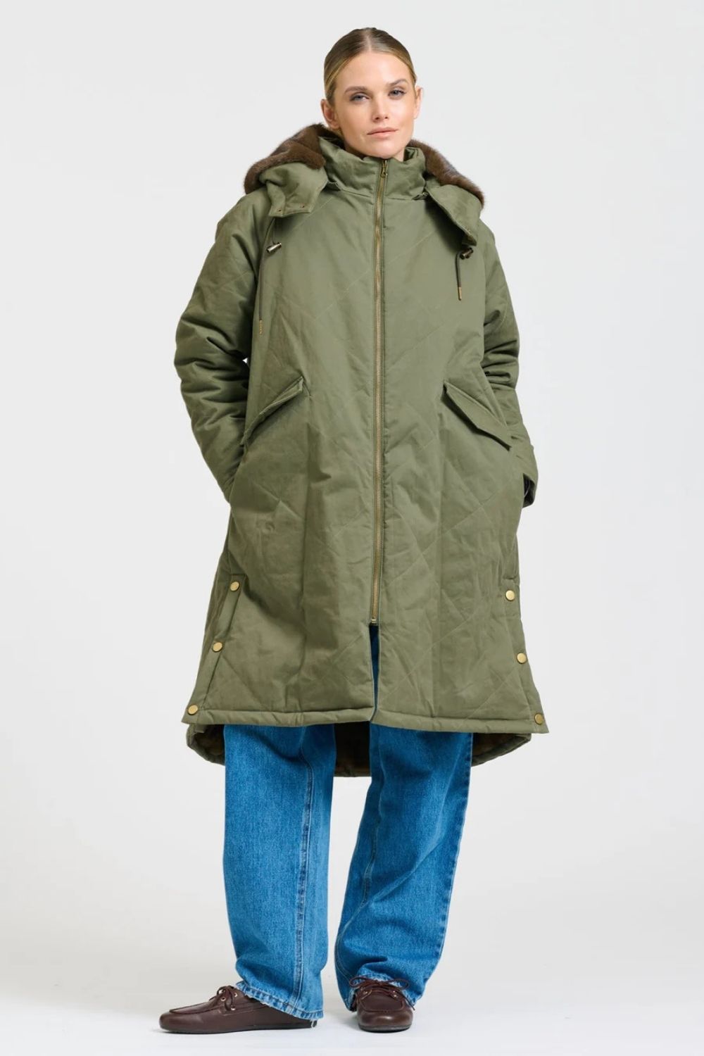 Shirty | Aspen Mid Line Coat | Khaki - Dutch Hideout