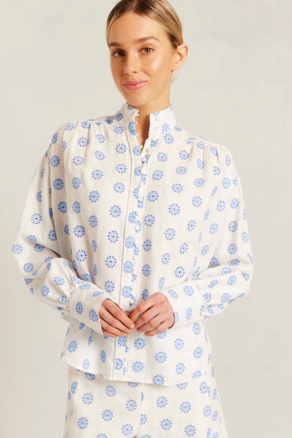 Alessandra | Rosemary Posy Print Shirt | Bluebell