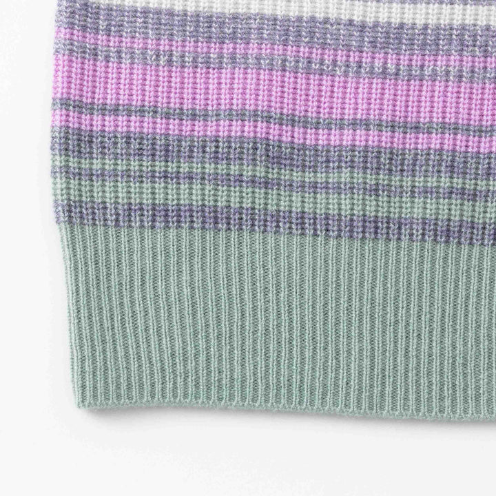 Aleger | Cashmere Blend Chunky Ombre Balloon Sleeve | Mauve Moss