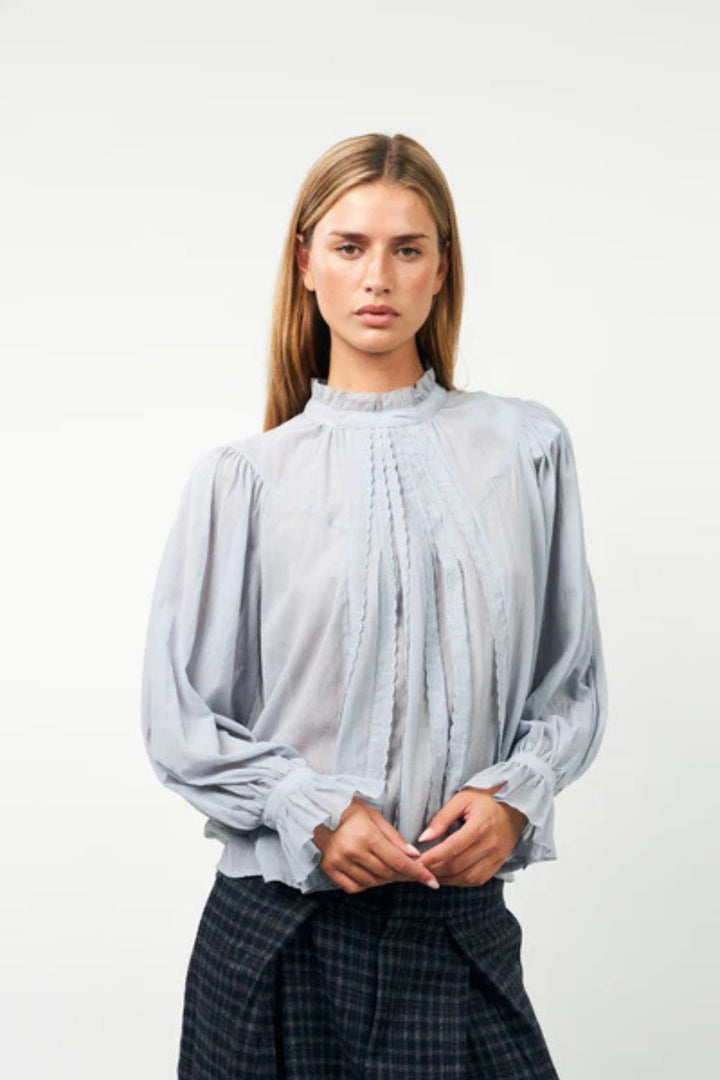 Lollys Laundry | PresleyLL Shirt LS | Dusty Blue - Dutch Hideout
