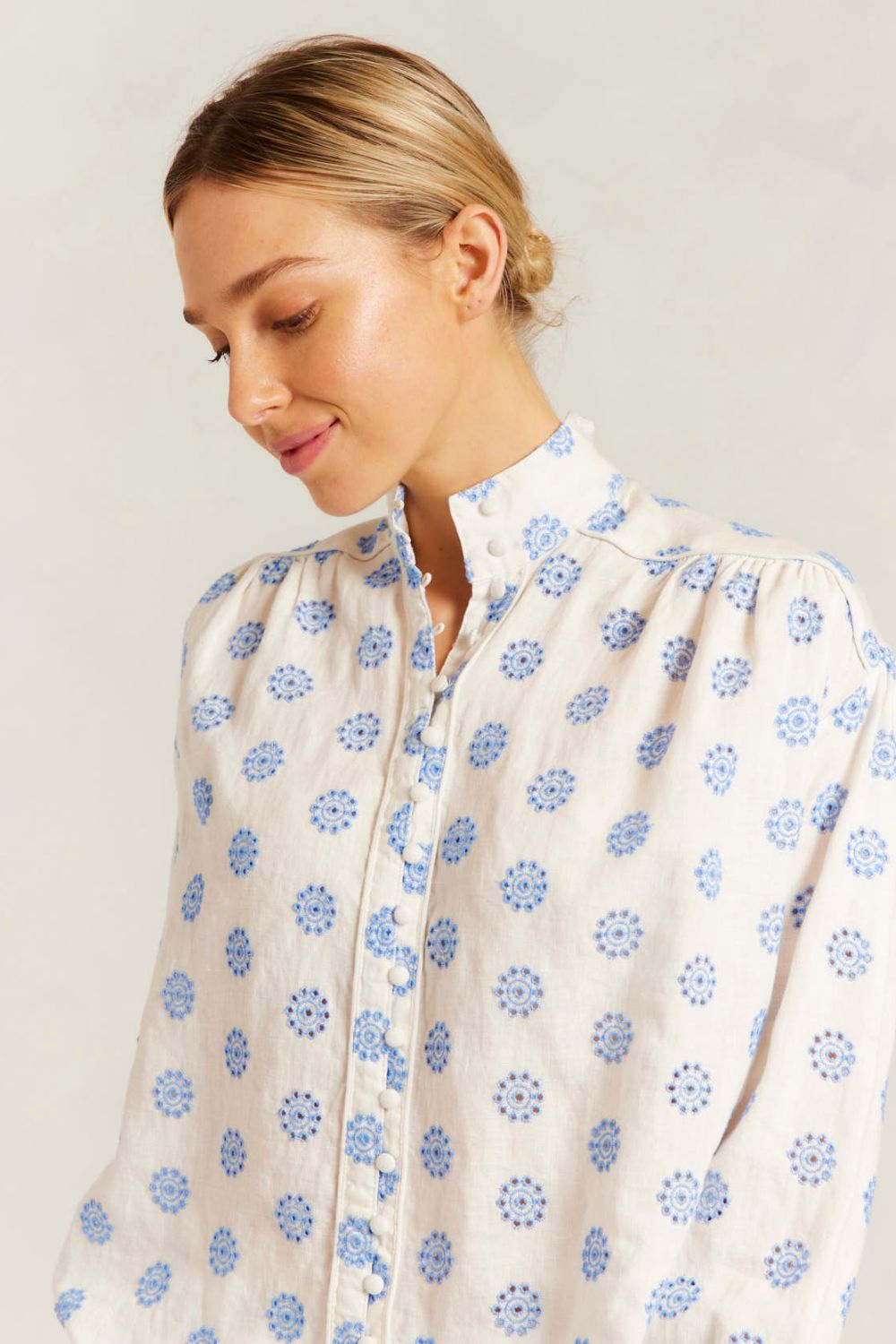 Alessandra | Rosemary Posy Print Shirt | Bluebell