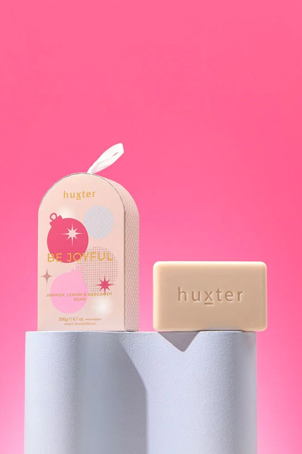 Huxter | Hanging Soap Dome - R'Berry Xmas Sparkles - Neutral - 'Be Joyful' 200gm Soap | Junipe Lemon & Bergamot