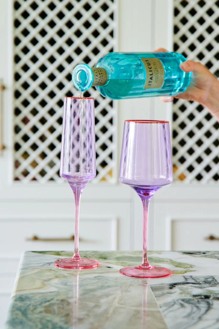 Kip & Co | Lilac Colour Block Champagne Glass 2P Set