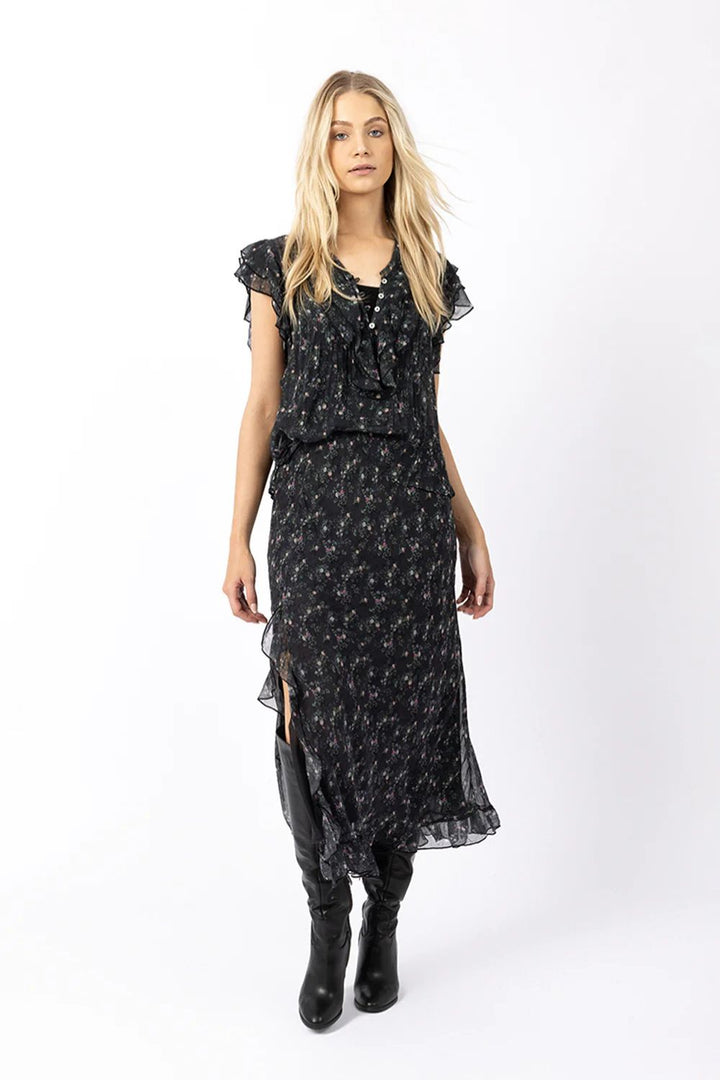 Joey the Label | Captivate Skirt | French Floral - Black