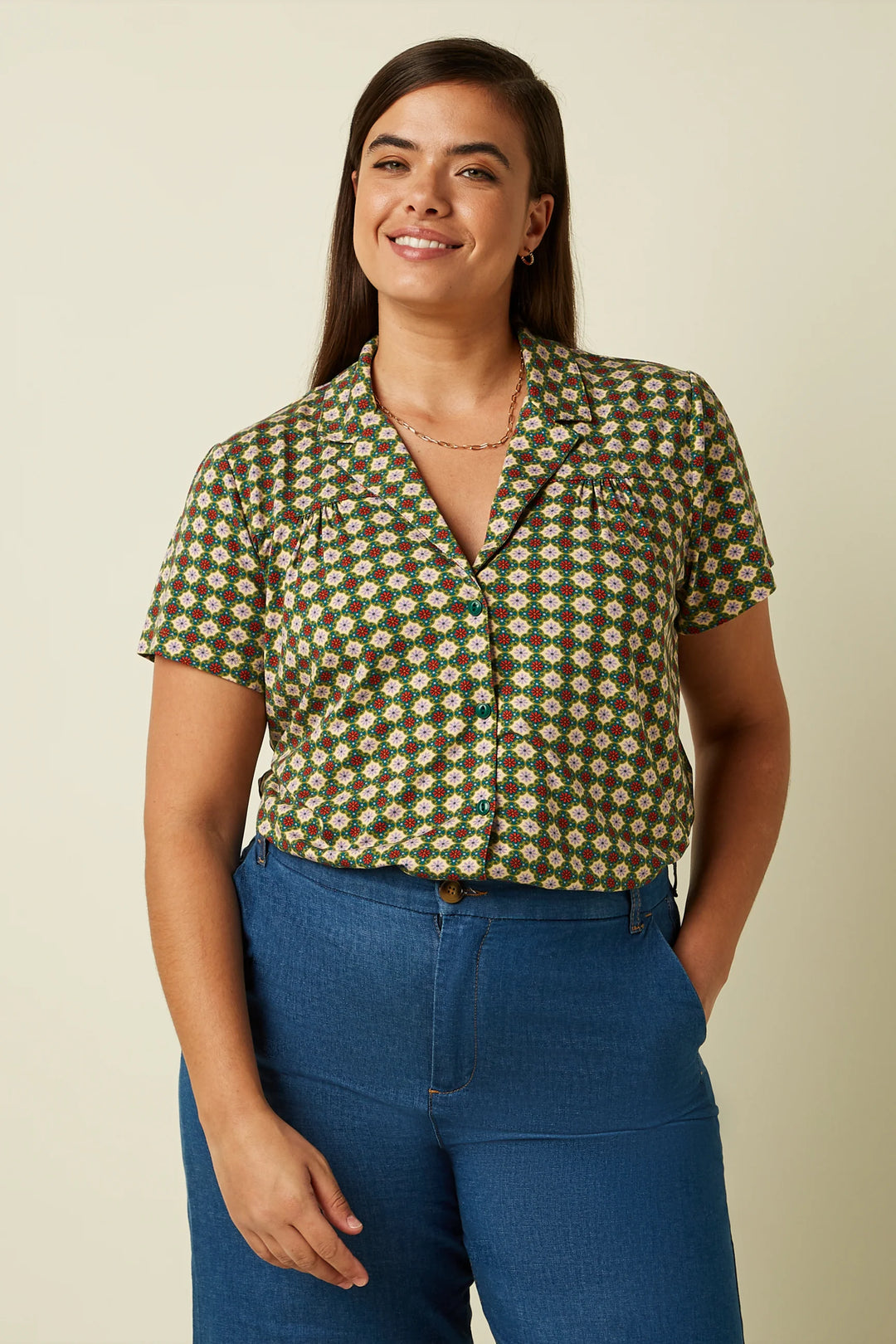 KING LOUIE I TEX BLOUSE JADE I PONDEROSA GREEN