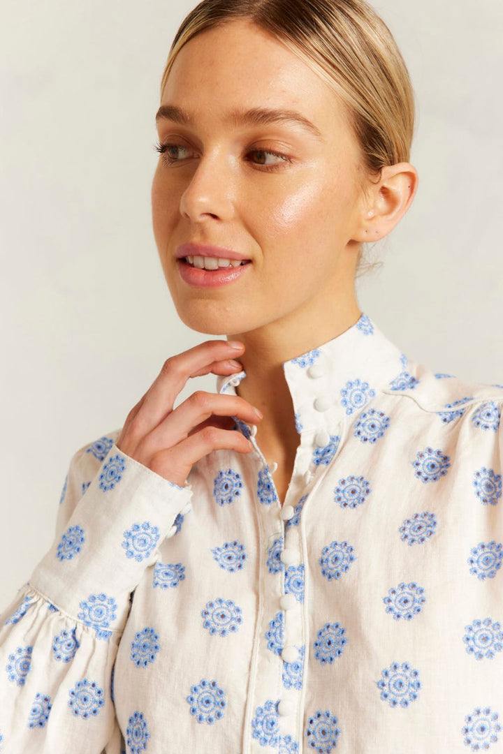 Alessandra | Rosemary Posy Print Shirt | Bluebell