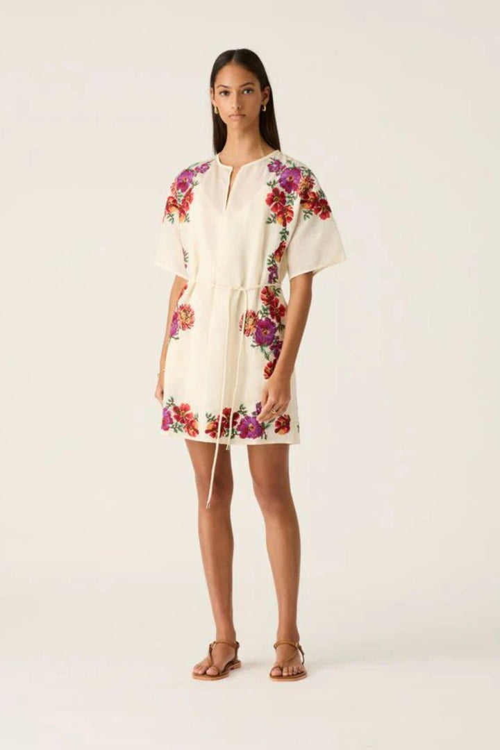 Mos the Label | Frida Embroidery Mini Dress | Ivory