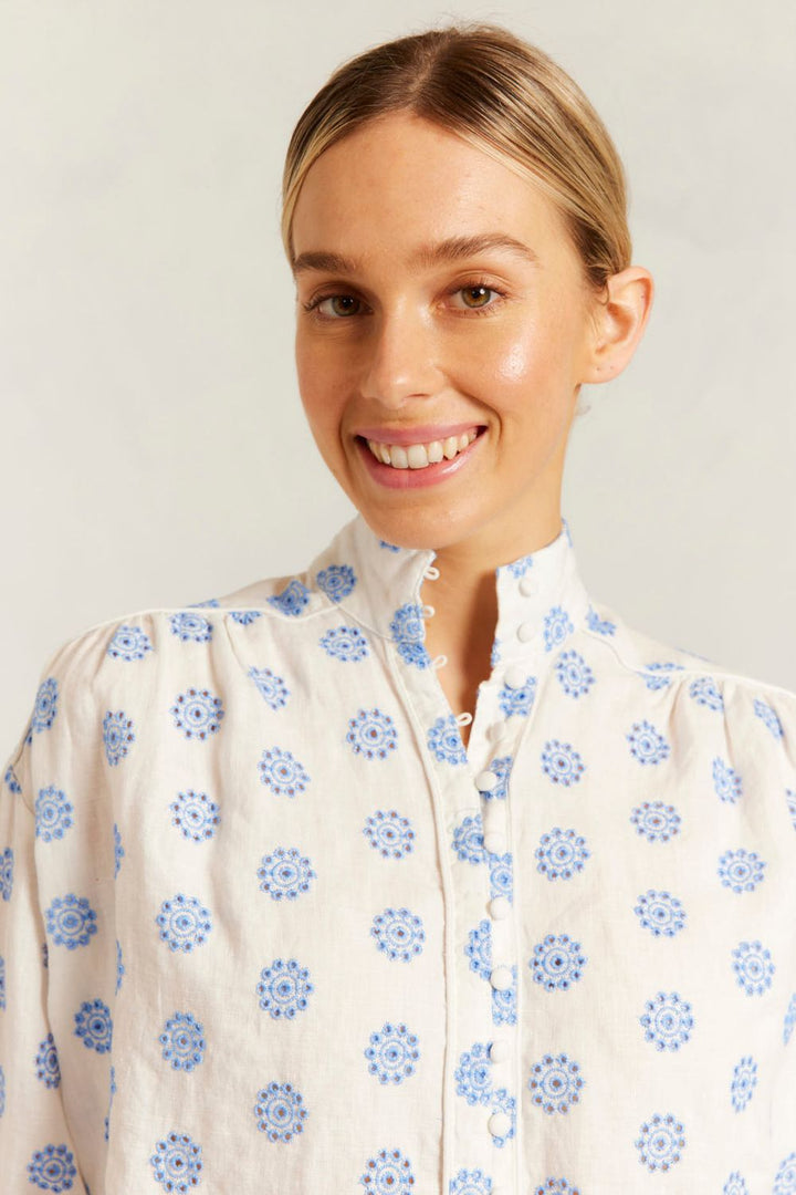 Alessandra | Rosemary Posy Print Shirt | Bluebell