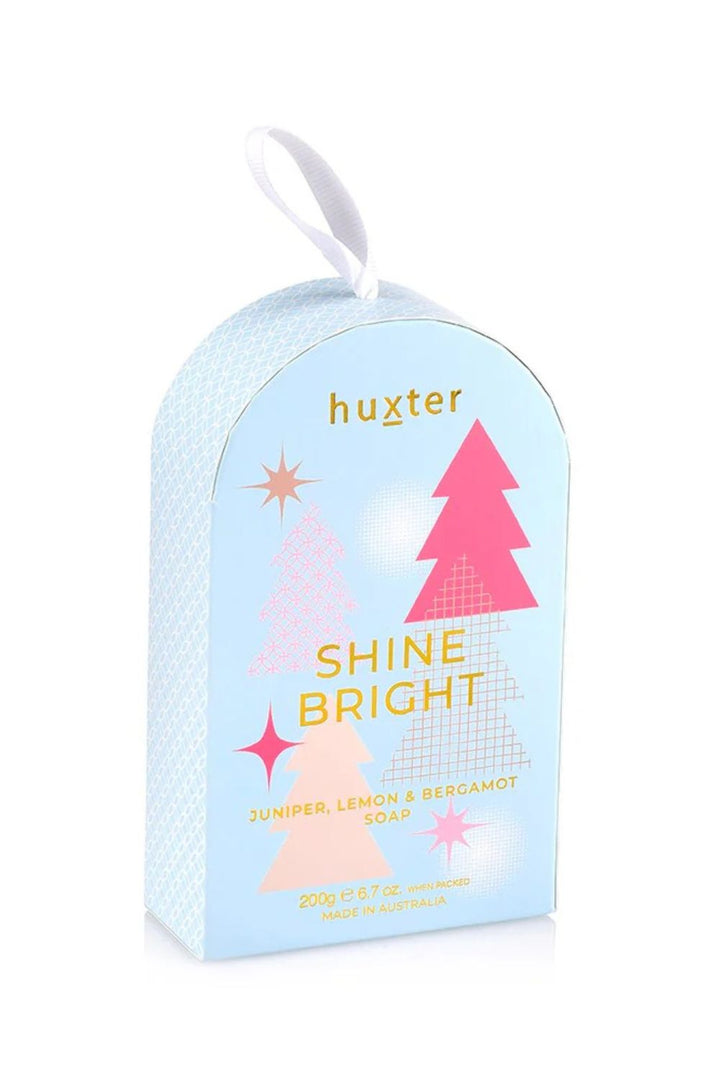 Huxter | Hanging Soap Dome - R'Berry Xmas Sparkles - Pale Blue - 'Shine Bright' 200gm Soap | Juniper Lemon & Bergamot