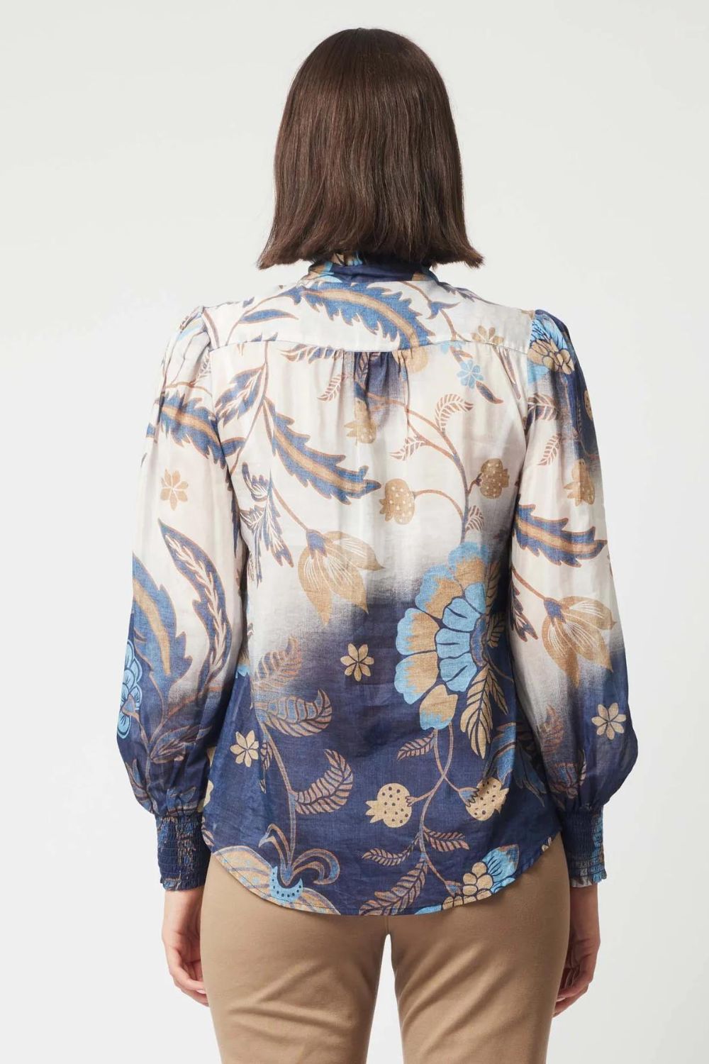 Once Was | Dynasty Cotton Silk Shirt | Lotus Flower