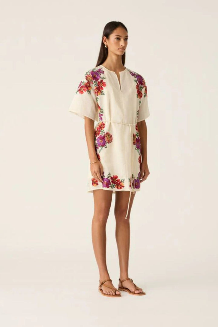 Mos the Label | Frida Embroidery Mini Dress | Ivory