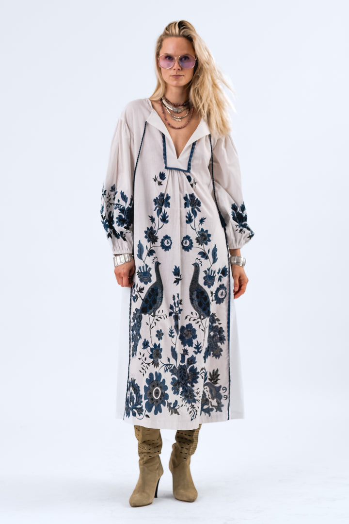 Lollys Laundry | SiloLL Maxi Dress 3/4 | Creme