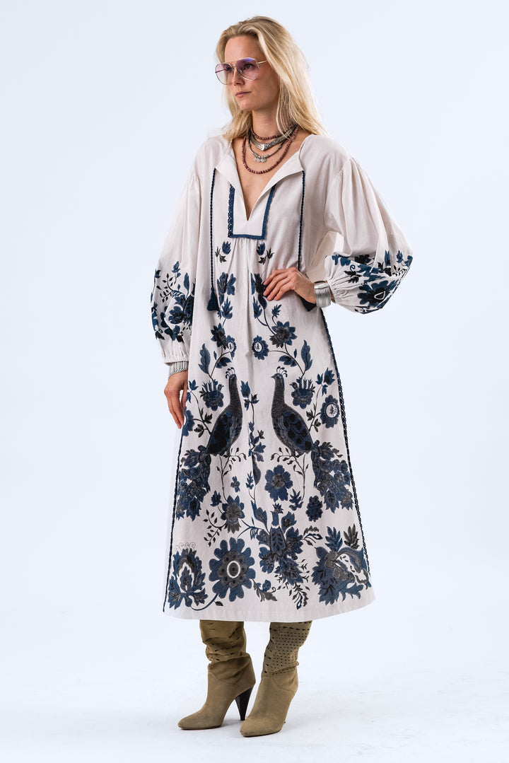 Lollys Laundry | SiloLL Maxi Dress 3/4 | Creme