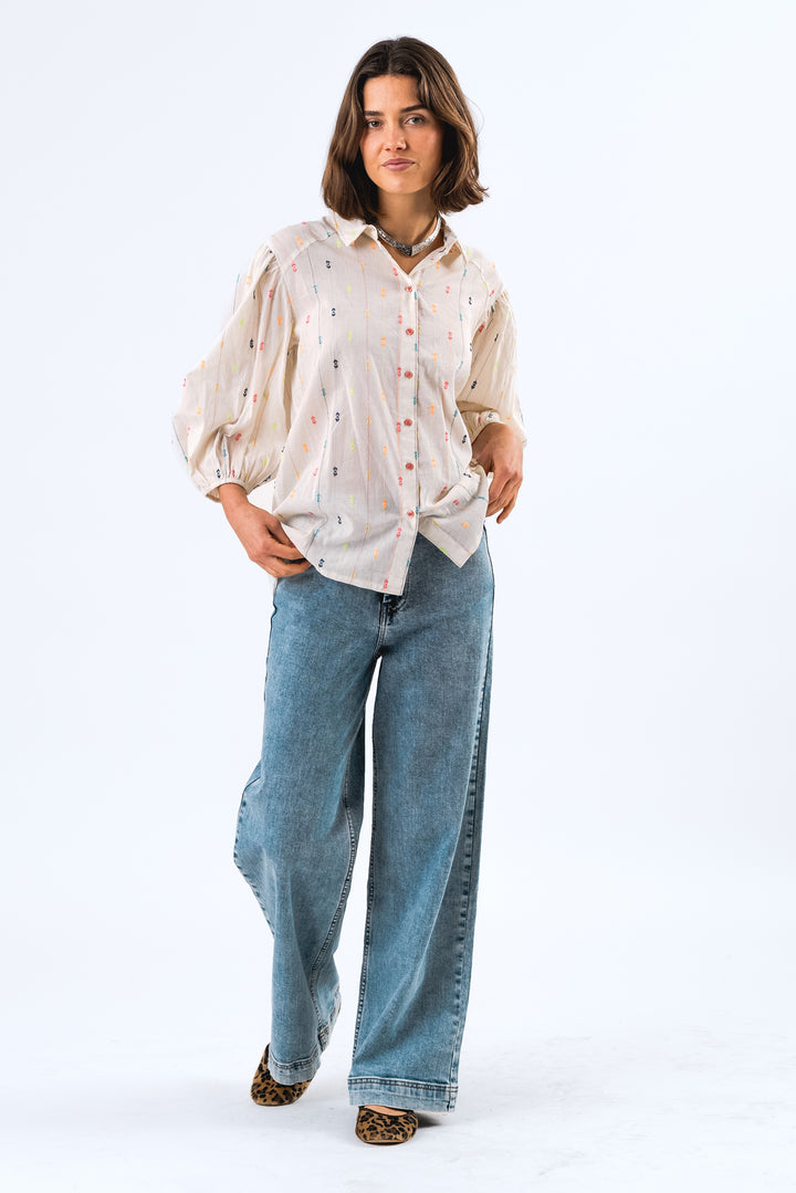 Lollys Laundry | HeidiLL Shirt 3/4 | Creme