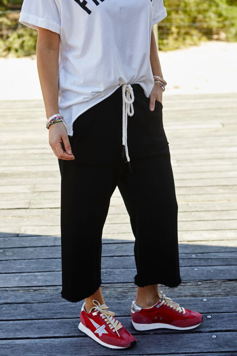 Hammill & Co | Frenchie Crop Track Pant | Black