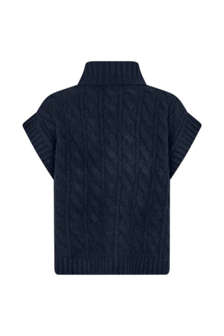 Lollys Laundry | Fresnol Knit Vest SL | Dark Blue