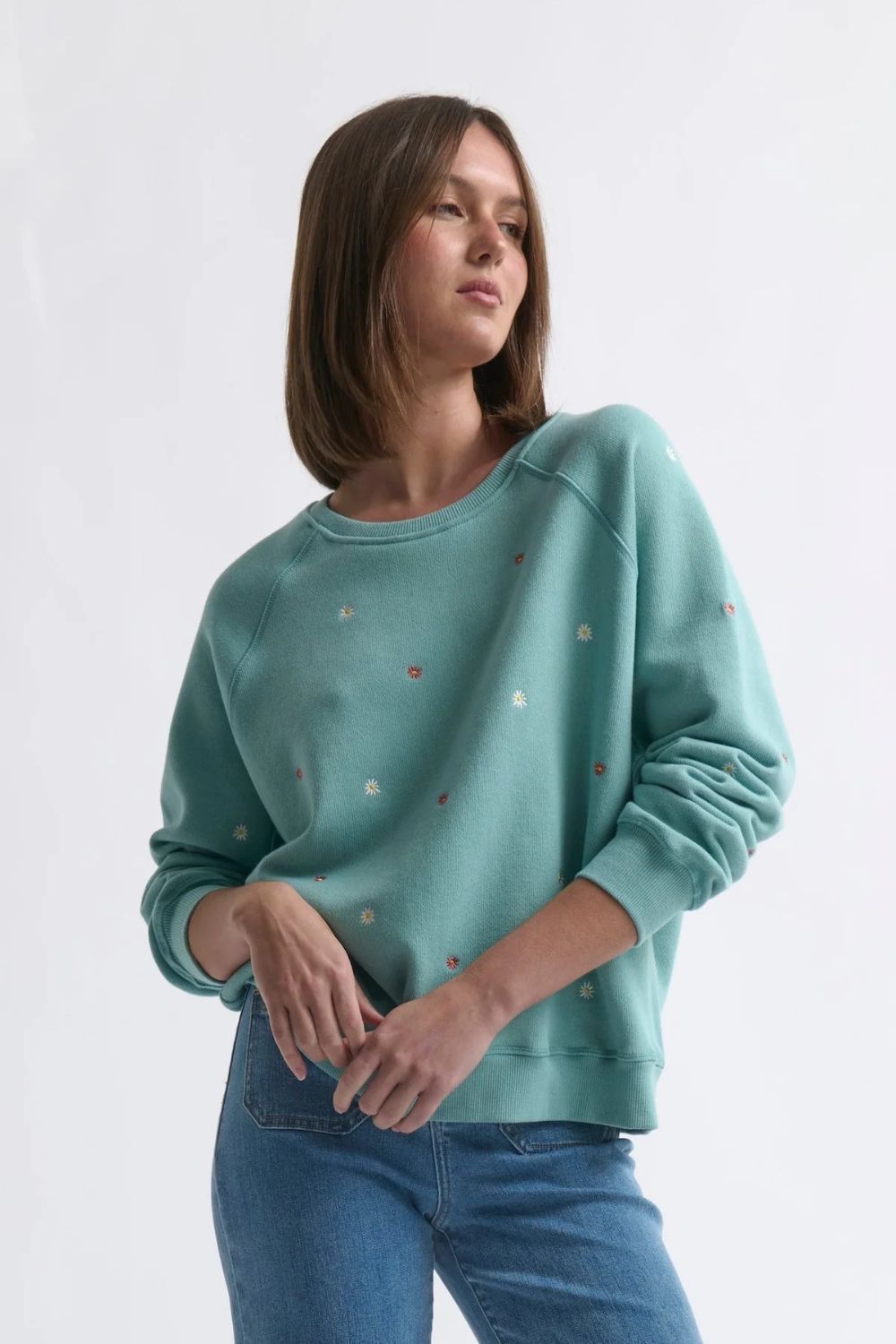 Kireina | Patti Sweatshirt | Daisy - Mint Green - Dutch Hideout