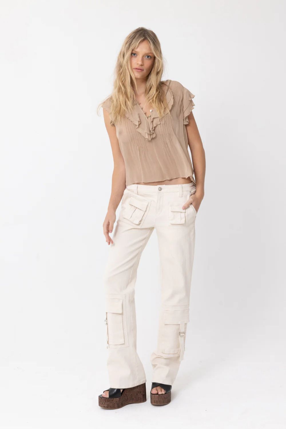 Joey the Label | Enchanted Short Sleeve Blouse | Mocha
