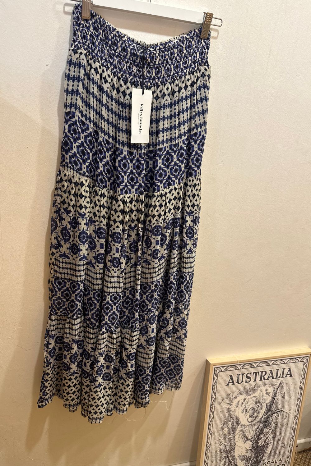 Lollys Laundry | Diamond Maxi Skirt | Blue