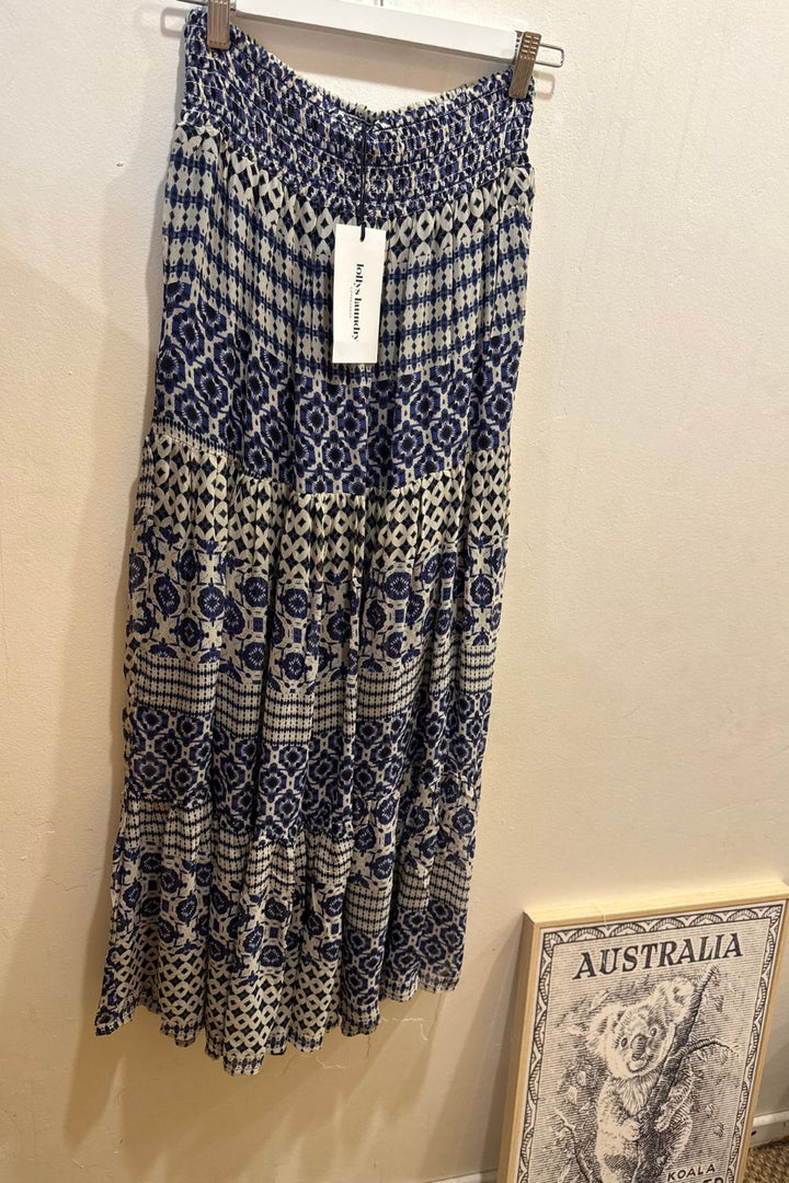 Lollys Laundry | Diamond Maxi Skirt | Blue