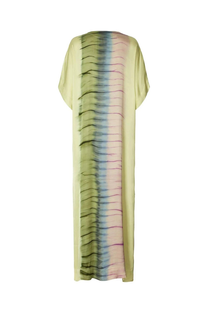 Rabens Saloner | Maha Macaw Colomn Dress | Lime Combo