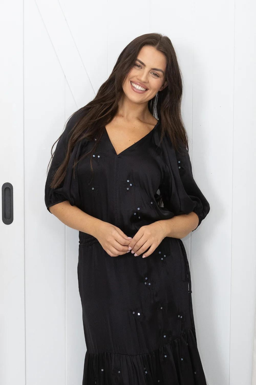 Joey the label | Birdy Silky Gown | Black