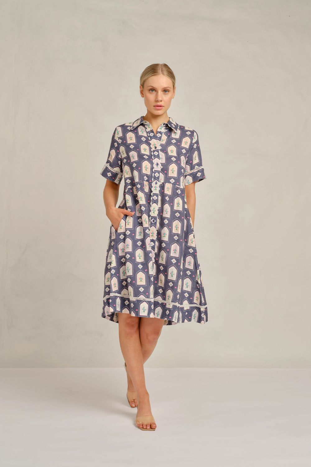 Alessandra | Maxine Luxe Dress | Navy Eden Print