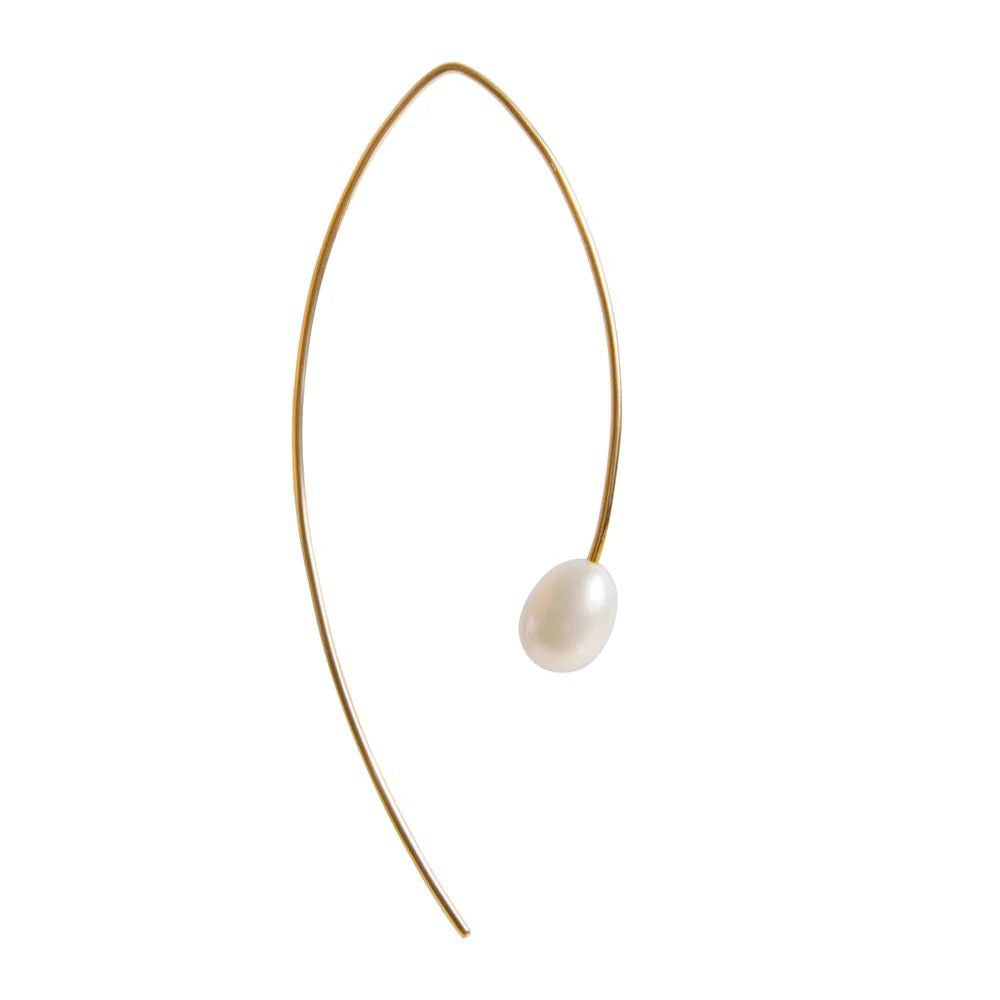 Fairley | Pearl Curve Earrings | Gold