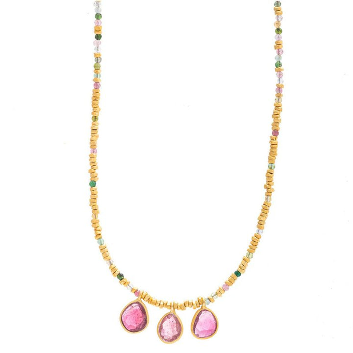 Ruby Teva | Multi Tourmaline & Pink Tourmaline Pendant Necklace