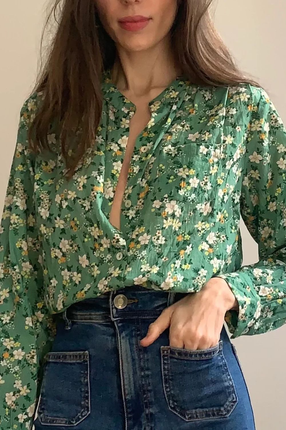 Marie Louise De Monterey | Amy Blouse | Green Floral