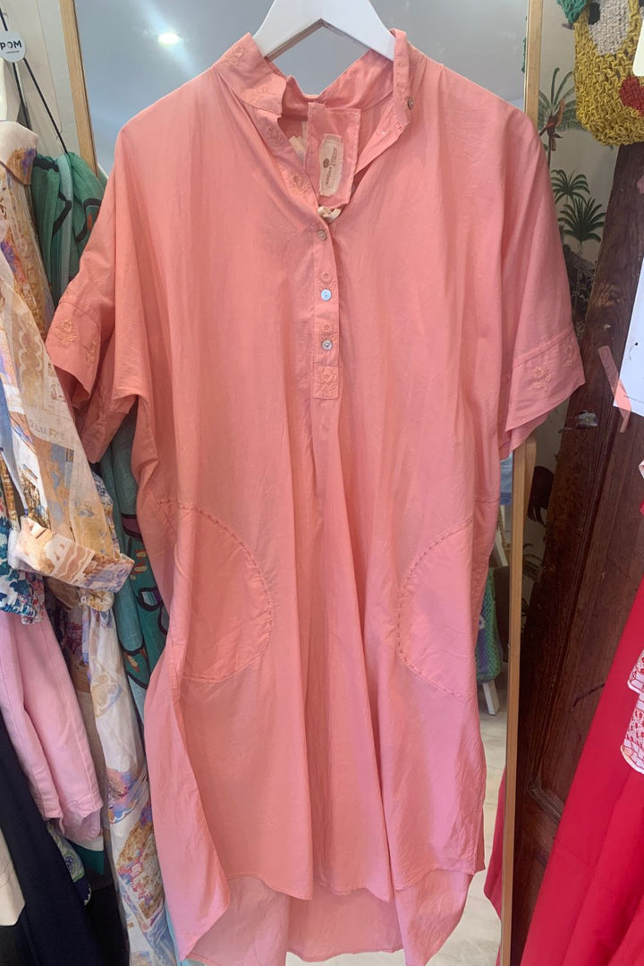 Mandalay Designs | Muriel Maxi Dress -Leaf | Quartz Pink - Dutch Hideout