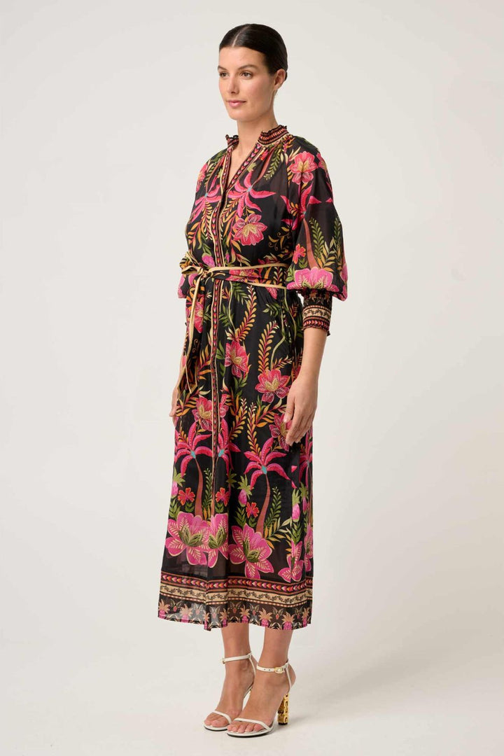Once Was | Carmen Silk Cotton Maxi Dress | Anthos Lotos