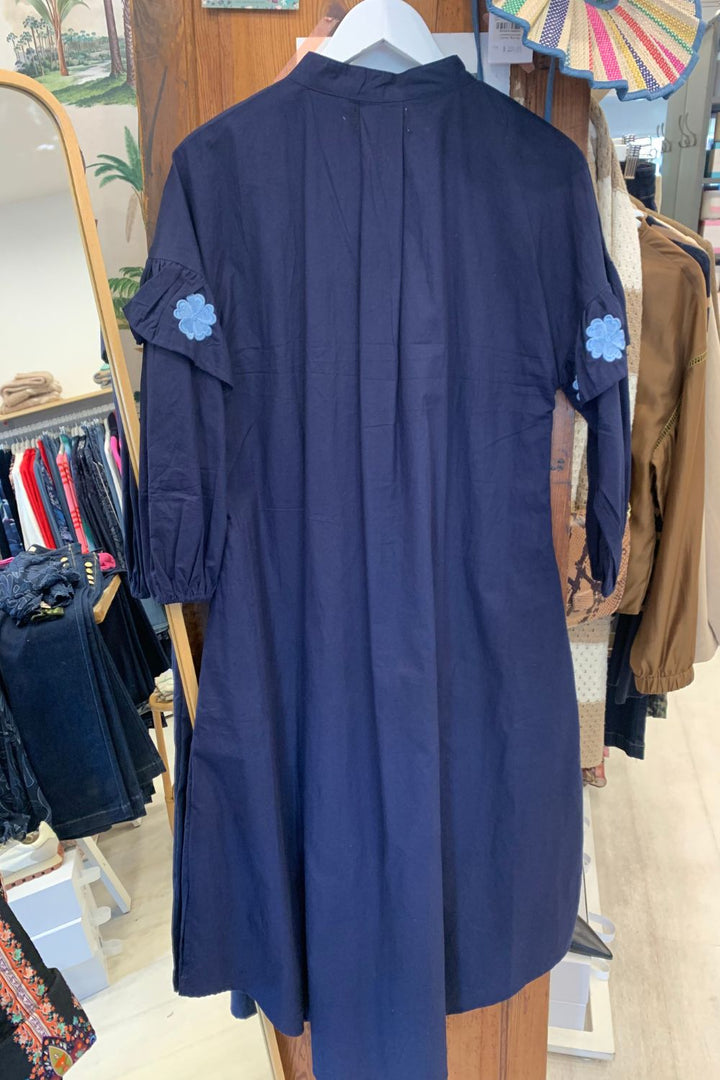 Mon Milou | Embroidered Dress | Navy