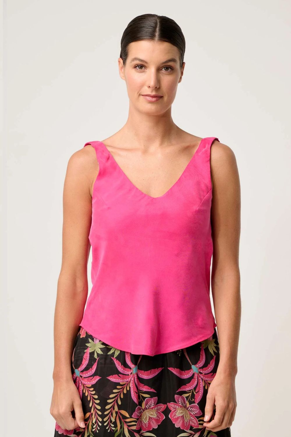 Once Was | Delray Reversible Cupro Cami | Celosia Pink