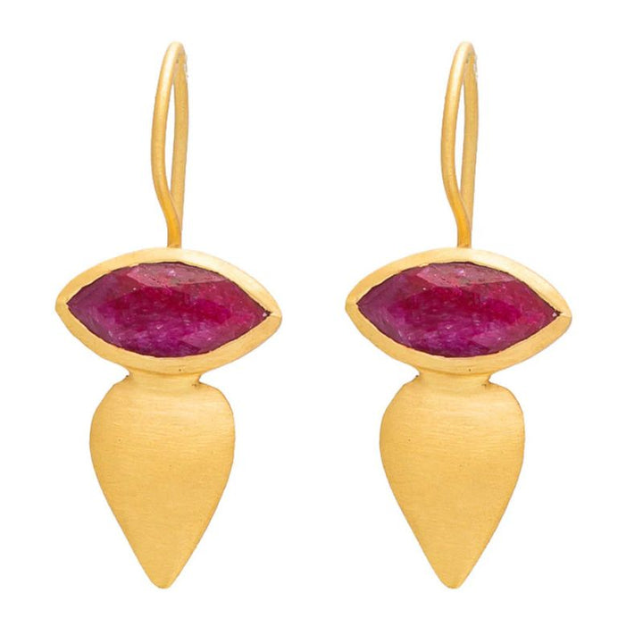 Ruby Teva | Stimulated Ruby Mali Earrings