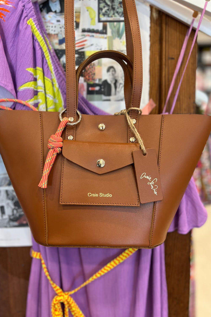 Craie Studio | Note Large Calf Leather Tote Bag | Tan