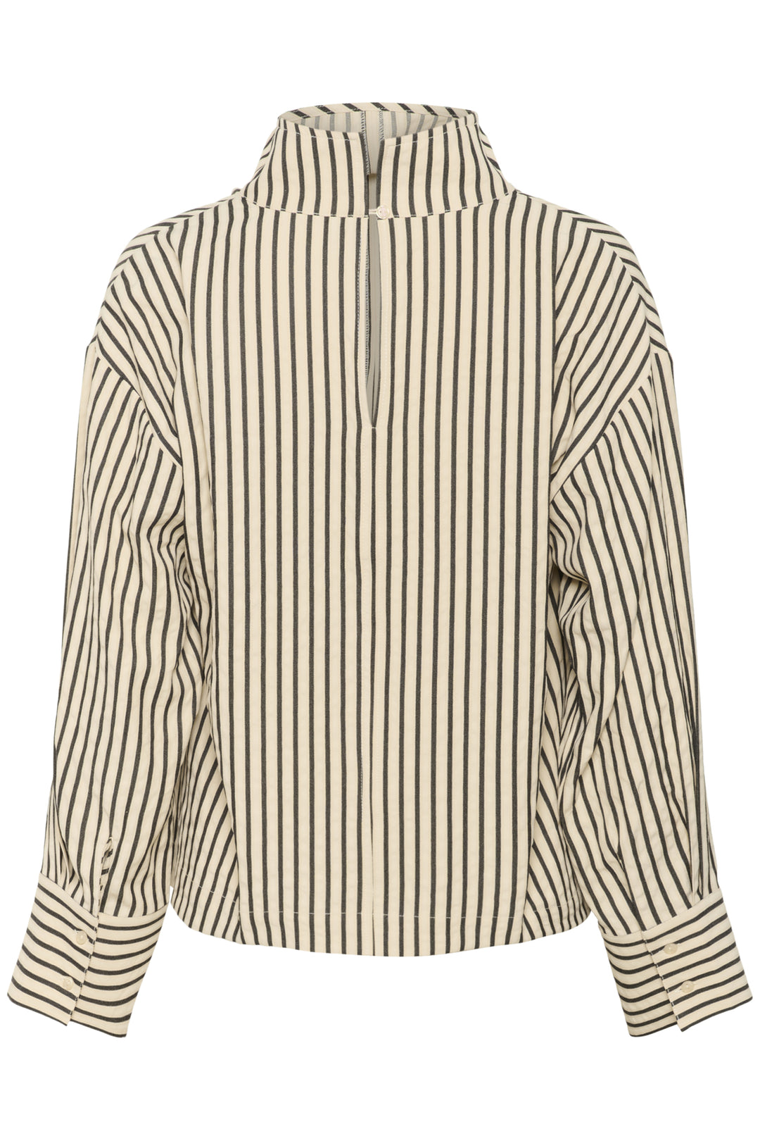 Soaked in Luxury | Orlena Blouse LS | White & Black Shirt Stripe - Dutch Hideout