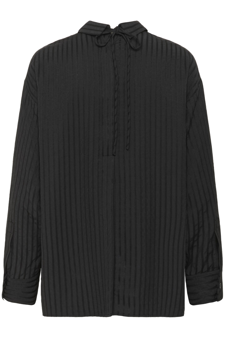 Soaked in Luxury | Orlena Shirt LS | Black Shirt Stripe - Dutch Hideout