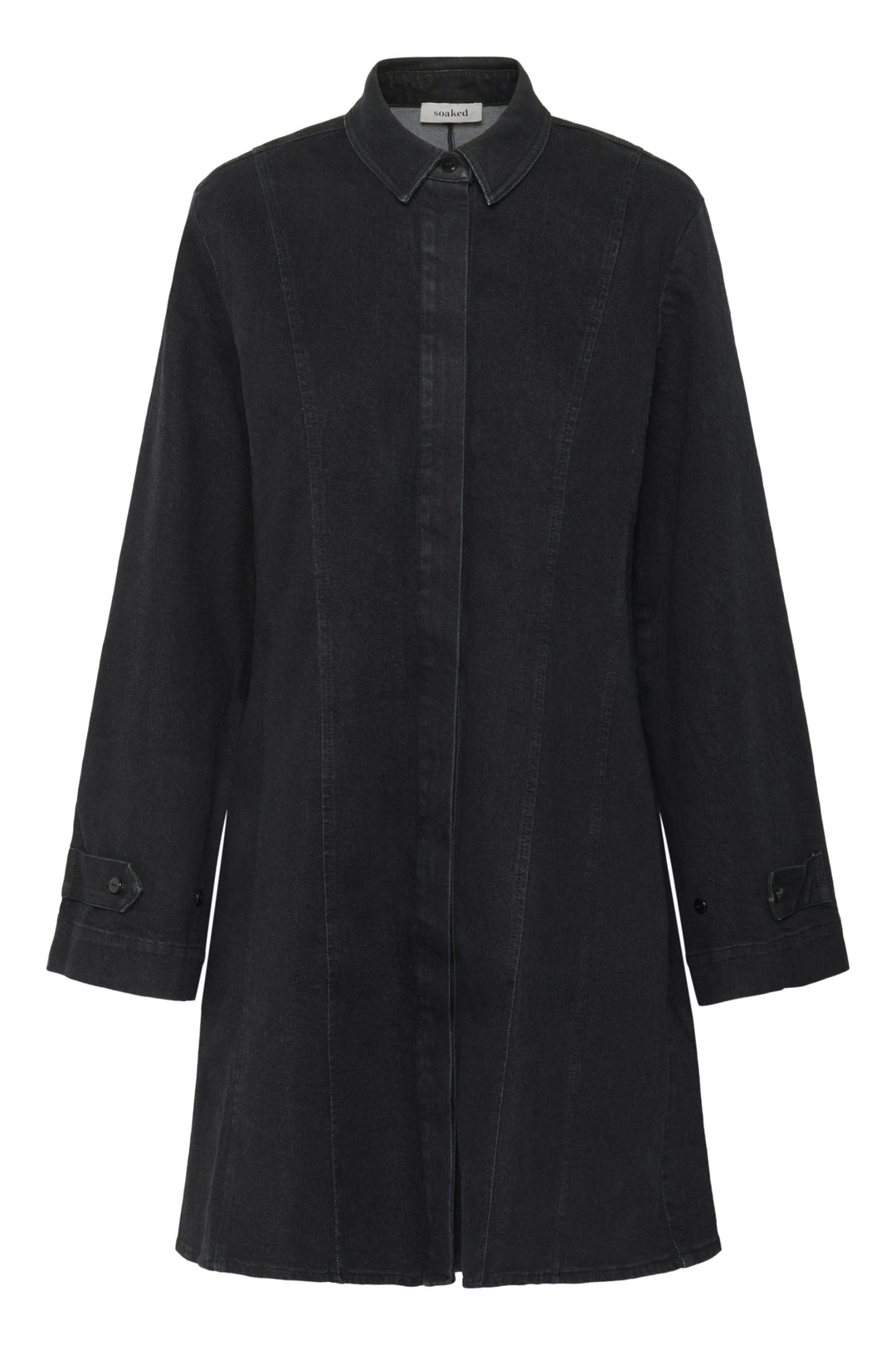 Soaked in Luxury | Rhea Denim Dress | Black Washed Denim - Dutch Hideout